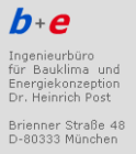 Logo der Firma b +e Ingenieurbüro für Bauklima und Energiekonzeption