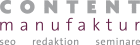 Firmenlogo CONTENTmanufaktur Elisabeth Matejka Eric Kubitz GbR