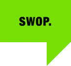 Logo der Firma SWOP. Medien und Konferenzen