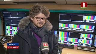 Lieferung des ersten Produktionsfahrzeug an Kunde BelTV (in russisch)