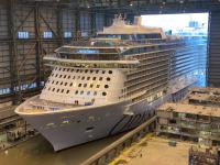 Odyssey of the Seas leaves building dock