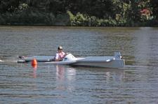 TH Wildau mit Solarboot SUNcaTcHer auf Platz 2 bei der "Haus-Regatta" auf der Dahme bei Wildau