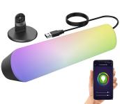 Luminea Home Control WLAN-USB-Stimmungsleuchte mit RGB+CCT-LEDs, App, 80 lm, 3,5 Watt, schwarz