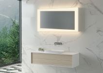 An der Swissbau hat Keller Spiegelschränke AG drei neue Produkte vorgestellt: zwei Spiegelschränke und einen Lichtspiegel