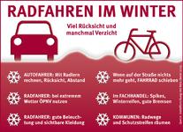 Unfallforschung der Versicherer: Rad fahren im Winter erfordert Rücksicht und Vorsicht