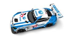 Vettel blasts through the "green hell" in a KNAUS-themed race car