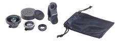 Somikon Premium-Smartphone-Vorsatz-Linsen-Set m. Weitwinkel, Fischauge & Makro