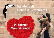 Romantisches Menü mit Piano und mehr
