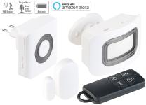 VisorTech 4-tlg. WLAN-Alarmanlage XMD-3000.avs, Alexa-kompatibel, für bis 50 Sensoren, App
