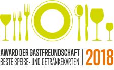 "AWARD DER GASTFREUNDSCHAFT - Beste Speise- und Getränkekarten 2018"