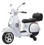 Playtastic Elektro-Kinder-Motorroller "Vespa" mit LED-Licht und MP3-Player, weiß