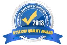 Dyslexia-Quality-Award 2013 nun auch für die kleine Lernspielesammlung "Lernspielereien Rechnen" von IQ-Spiele