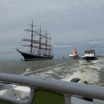 Bundespräsident Gauck erlebt Seenotretter bei Sail 2015 im Einsatz