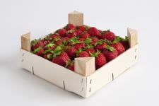 Erdbeeren - in Holz bestens verpackt