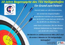 Bericht zum 10 jährigen Jubiläum der Bogensparte des TSV Heiligenhafen