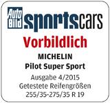 MICHELIN Pilot Super Sport erzielt Top-Note "vorbildlich" bei "Auto Bild sportscars"