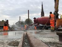 Gleisbau und Straßenbau belegen das ganze Durlacher Tor
