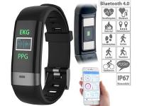 newgen medicals Fitness-Armband FBT-80, Blutdruck-/Herzfrequenz-/EKG-Anzeige, Bluetooth, App