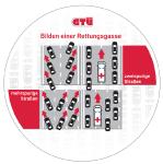 Rettungsgassen richtig bilden: Die neue Umweltplakette der GTÜ informiert