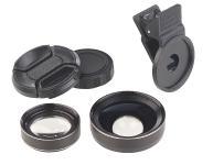 Somikon 2in1-HD-Vorsatz-Linsen-Set CVL-122 mit Super-Weitwinkel & Makro, Premium-Glas