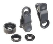 Somikon 3in1-Premium-Vorsatz-Linsen-Set CVL-163 mit Super-Weitwinkel, Makro, Fischauge