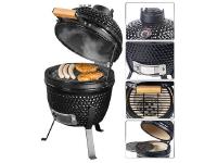 Rosenstein & Söhne 2in1-Kamado-Keramik-Kugelgrill & Smoker, Thermometer, Lüftung, Ø 27 cm