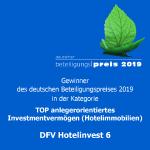 IMMAC group mit dem Beteiligungspreis 2019 für den DFV Hotelinvest 6 ausgezeichnet