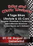 BIKE AND MUSIC WEEKEND 2019 - Das Kult Bike-Event Europas - 4 Tage Bikes, Lifestyle & US-Cars - 1.- 4. August 2019 im Eventzentrum Strohofer