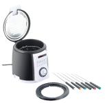 Rosenstein & Söhne Kompakte Tisch-Fritteuse mit Fondue-Set, 0,9 Liter, 840 Watt