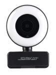 Somikon Full-HD-USB-Webcam mit LED-Ringlicht, Autofokus, Dual-Mikrofon, 30 fps