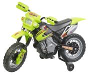 Playtastic Kinder-Elektromotorrad EKM-50 mit Stützrädern, Licht- & Sound-Effekte, 3 km/h