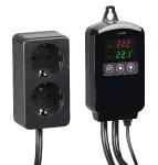 revolt Digitaler Temperaturregler für 2 Heiz- & Klimageräte, Display, 2.300 Watt