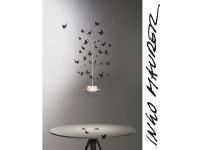 Preview Euroluce 2019: Ingo Maurer zeigt Pendelleuchte "La Festa delle Farfalle" mit schwarzen Schmetterlingen