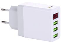 revolt Intelligentes 3-Port-USB-Wandnetzteil mit LED-Display, 3,1 A, 15,5 Watt