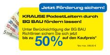 Ideal für BG-Bau-Mitglieder: Jetzt KRAUSE Podestleitern kaufen und bis zu 50% Förderung sichern Messefazit