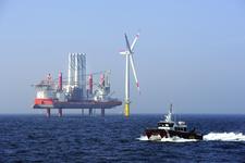 "Riffgat": Erste Windkraftanlage steht in der Nordsee