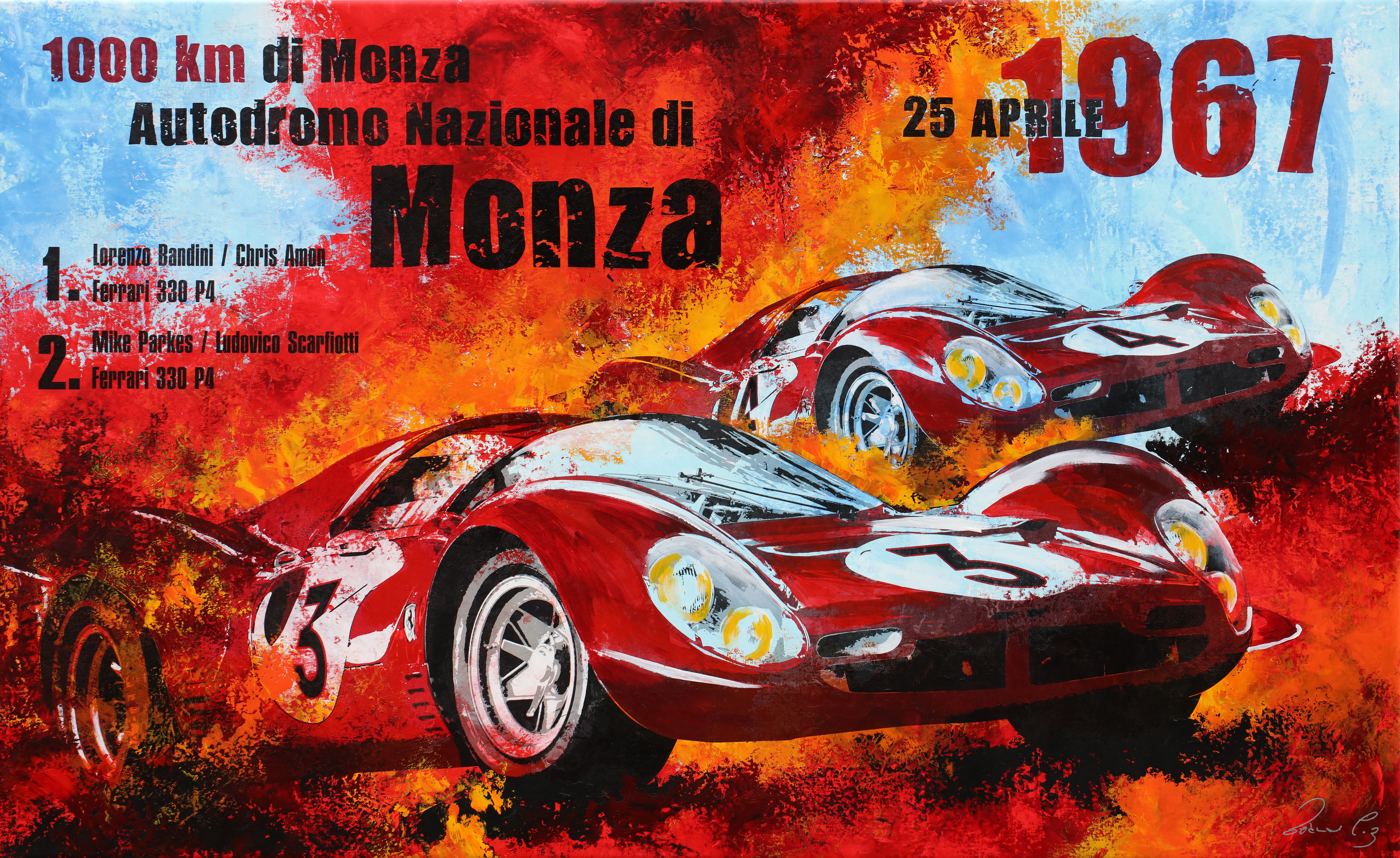 PopArt-Ausstellung BERND LUZ auf der Rennstrecke in Monza ...