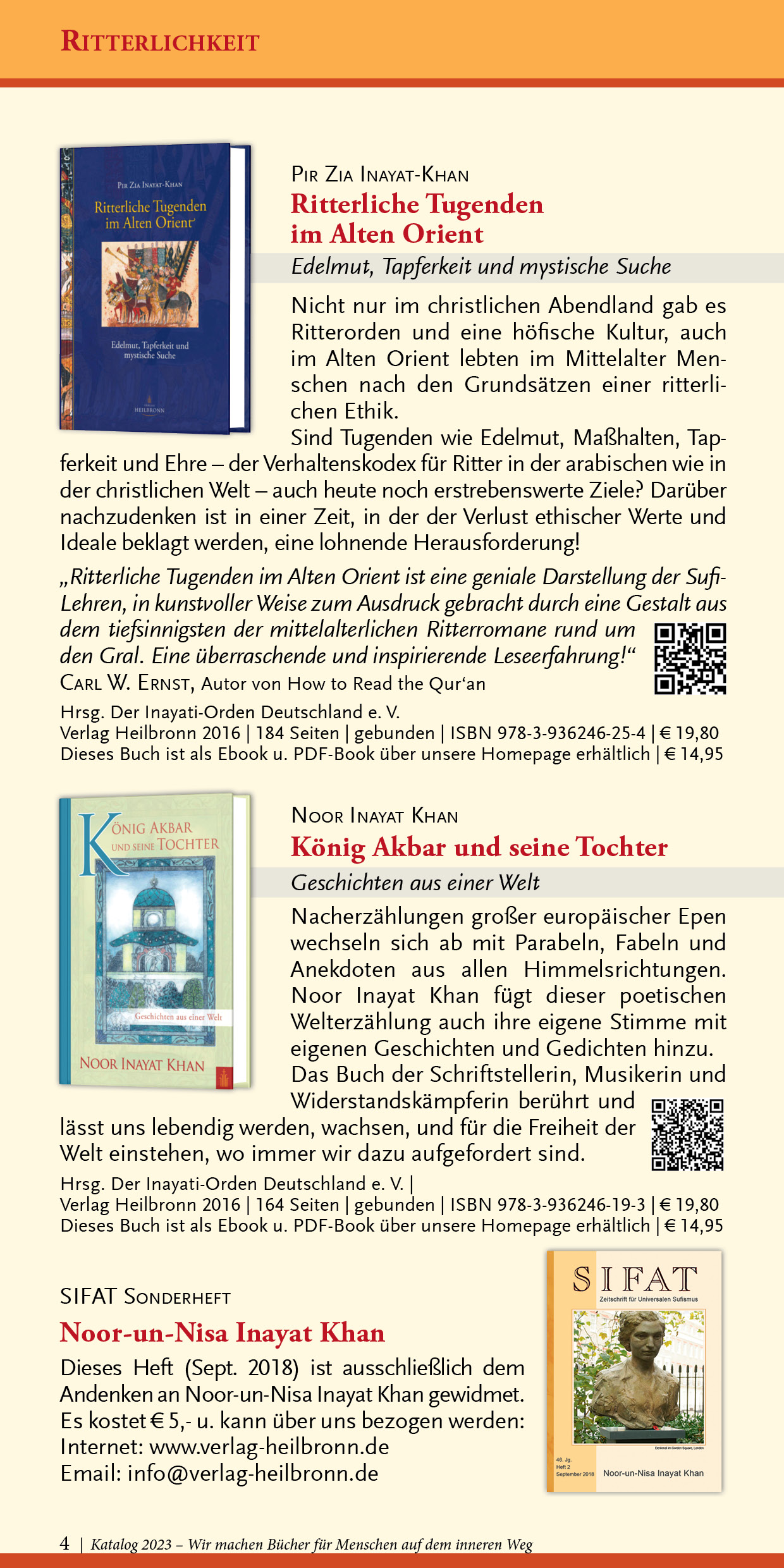 Verlag Heilbronn Der neue Katalog 2023 „Bücher für Menschen auf dem