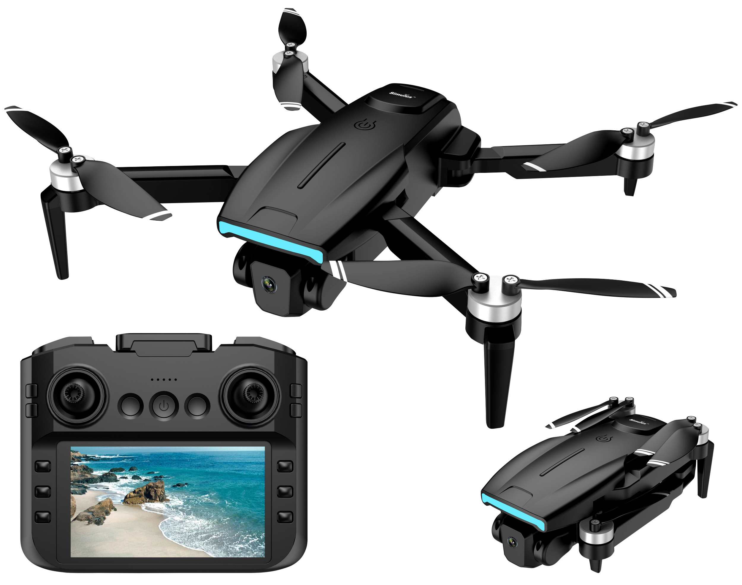Simulus Faltbare RC-GPS-Drohne GH-725 mit 4K-Kamera,  4,5"-Display-Fernsteuerung, PEARL GmbH, Story - lifePR