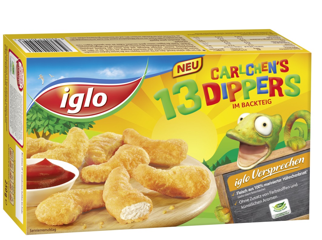 Lustigbunter Chicken Spaß mit den neuen iglo Carlchen's Dippers, iglo