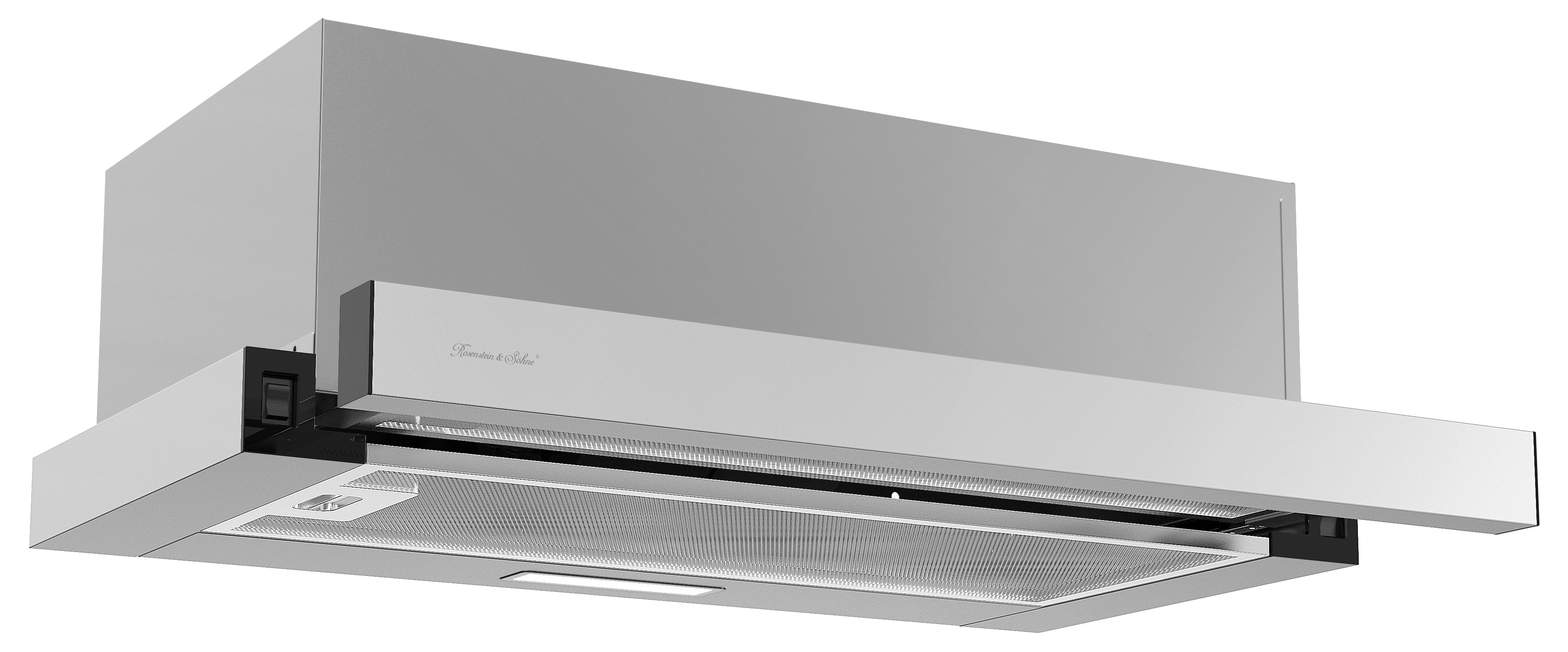 Rosenstein-S-hne-Flachschirm-Dunstabzugshaube-DAH-110-Umluft-350m-Std-Saugleistung-silber-schwarz