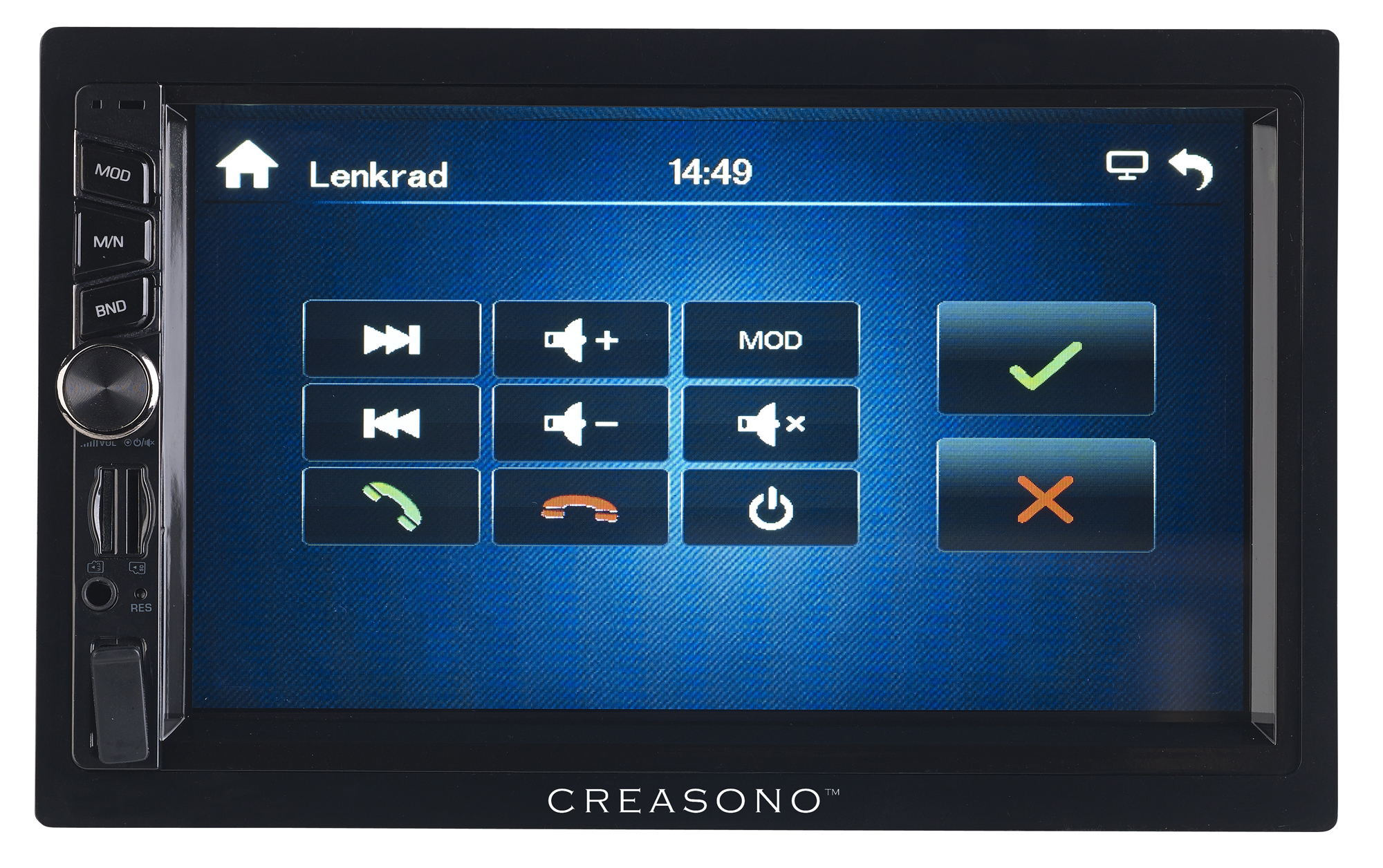Creasono 2-DIN-Autoradio, Touchdisplay, Freisprecher