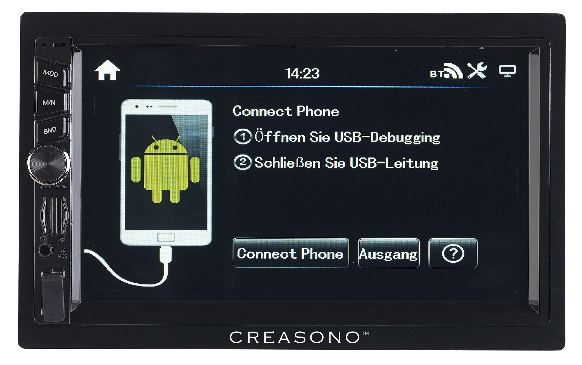 Creasono 2-DIN-MP3-Autoradio mit Touchdisplay, Bluetooth