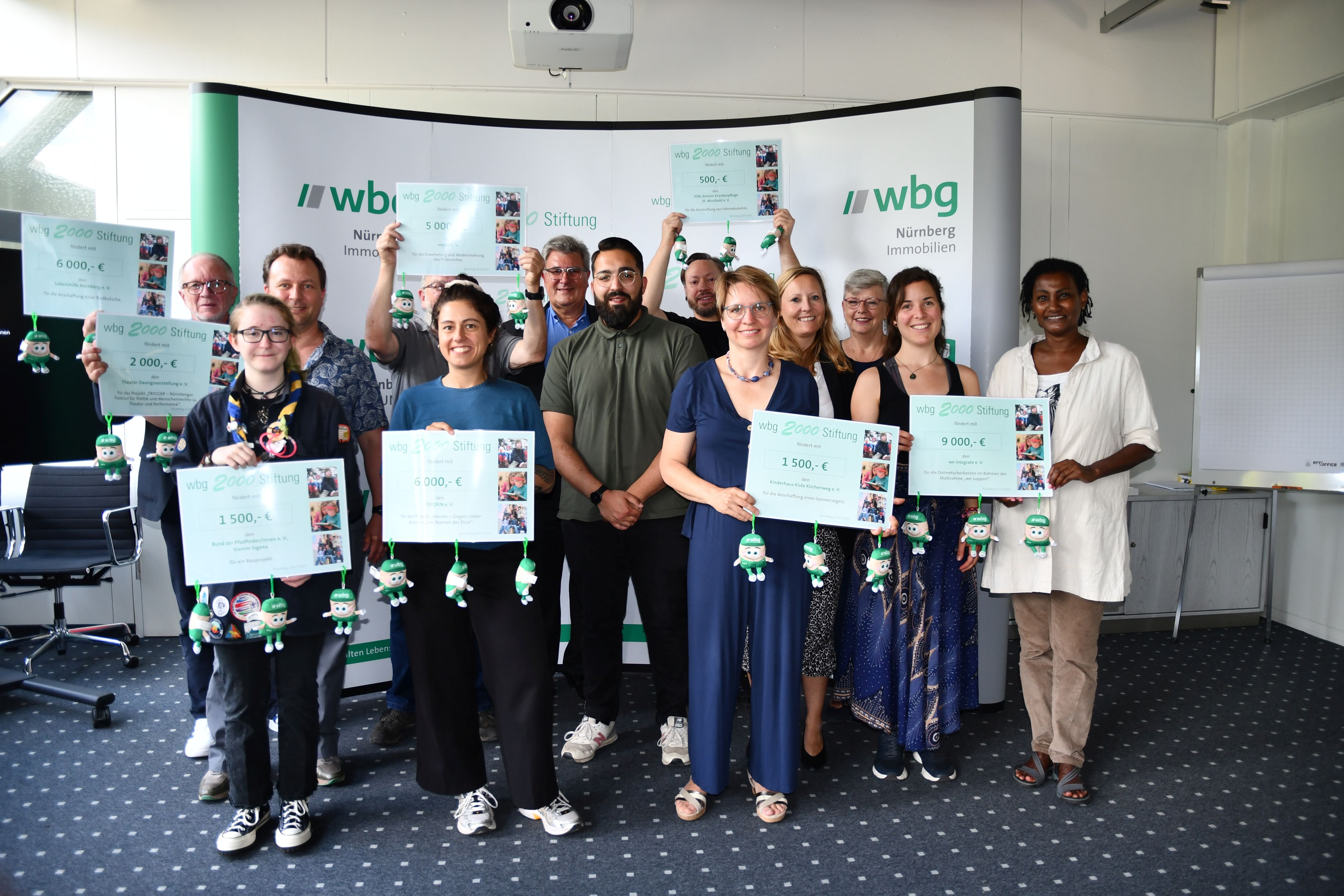 Rund 31 500 Euro gehen an acht verschiedene Einrichtungen, wbg Nürnberg