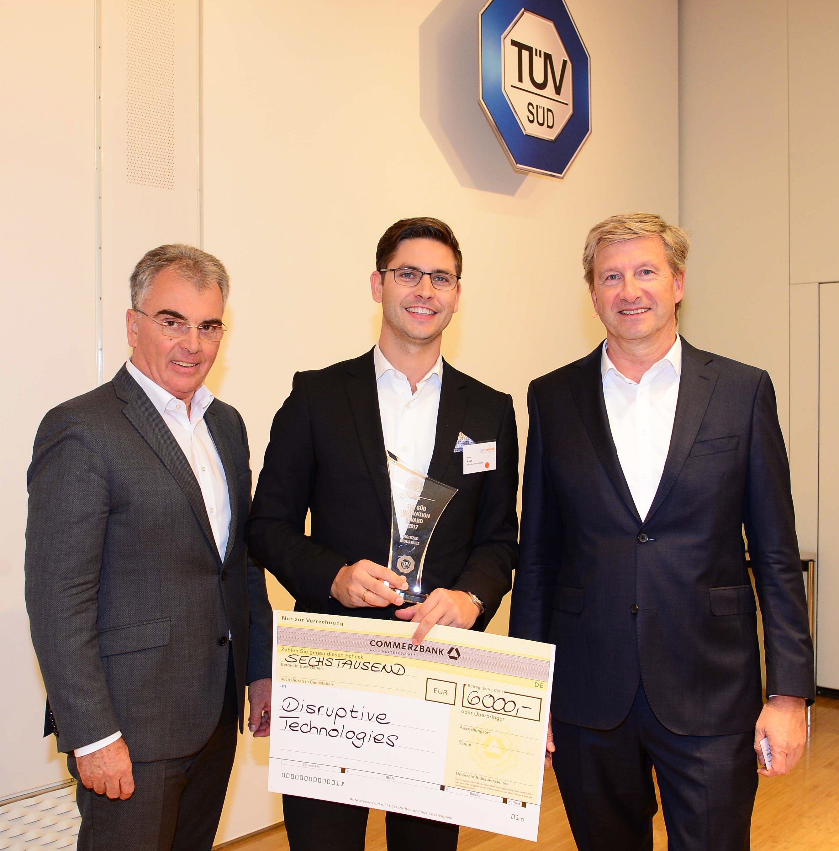 Disruptive Technologies mit TÜV SÜD Innovation Award ausgezeichnet, TÜV ...