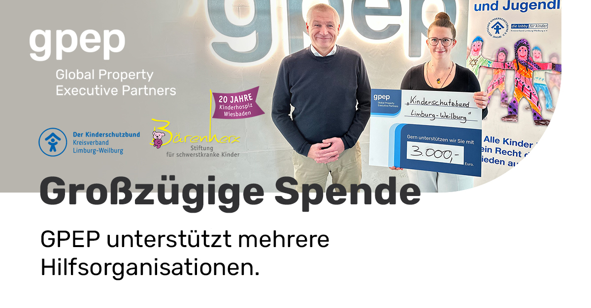 Spenden statt Geschenke: GPEP unterstützt mehrere Hilfsorganisationen ...