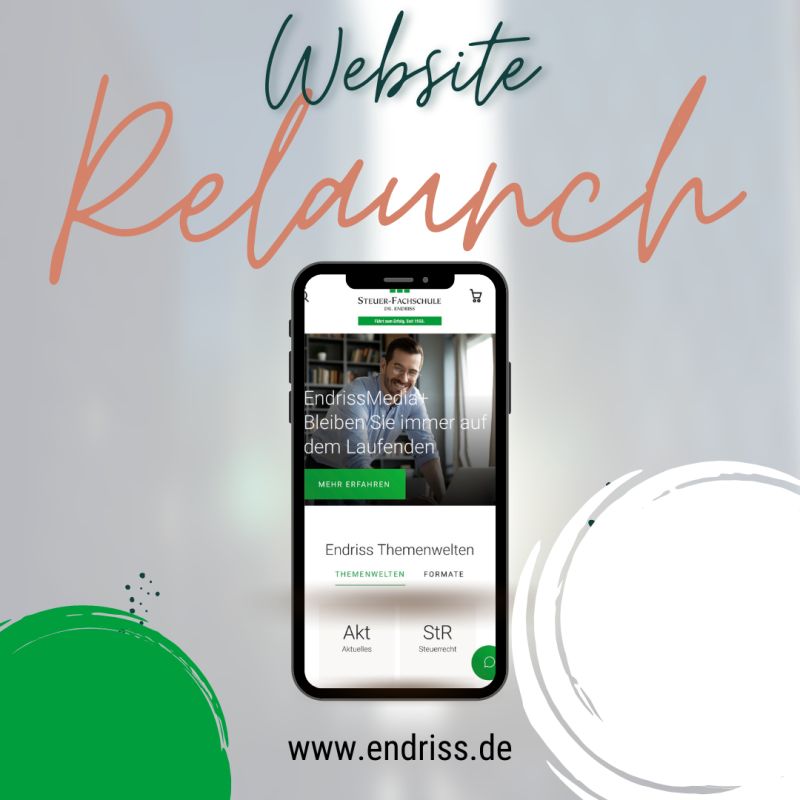 Endriss Webseite erstrahlt im neuen Glanz, Steuer-Fachschule Dr