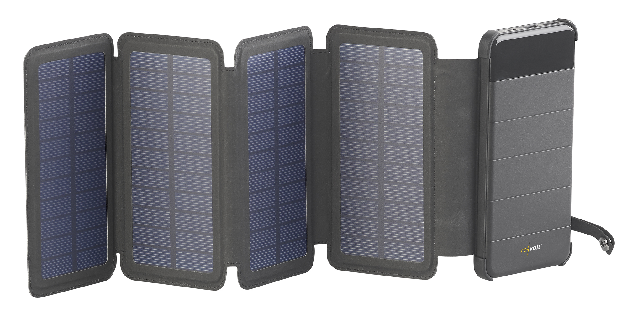 revolt SolarPowerbank PB85.s, faltbares Solarpanel, LEDLampe, 8.000