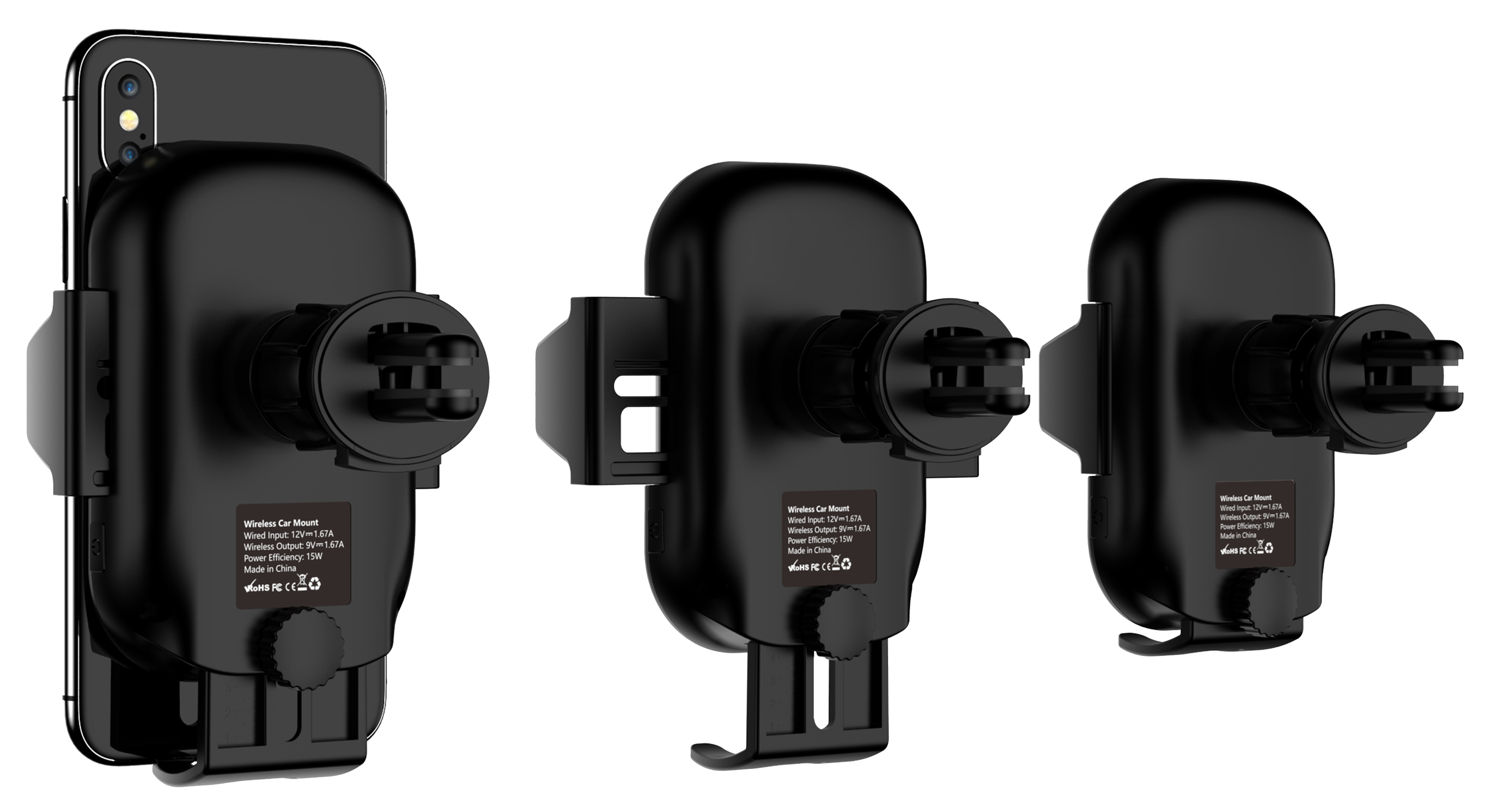 Callstel Qi-Smartphone-Ladehalter für Kfz-Lüftungsgitter, Automatik-Klemme,  15 Watt, PEARL GmbH, Story - lifePR