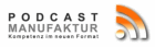 Logo der Firma Podcast-Manufaktur - Kompetenz in neuem Format